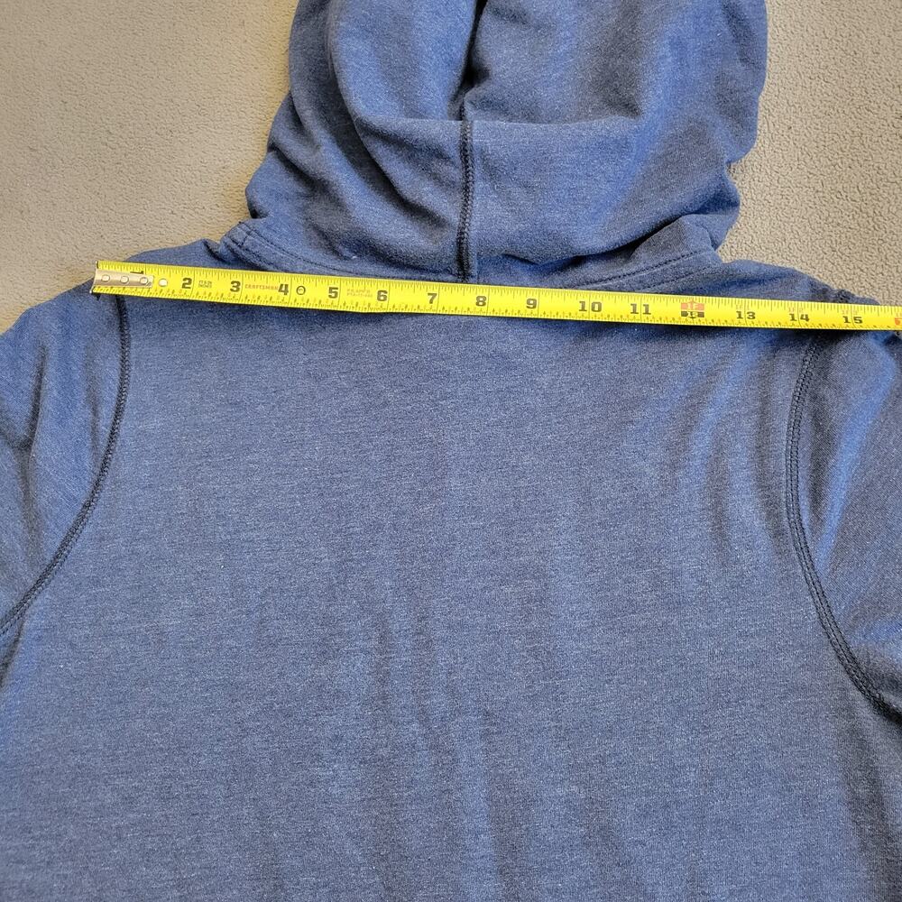 HOLLISTER Sweater Hoodie Womens Large Blue Logo White Drawstrings Lightweight - Picture 10 of 11
